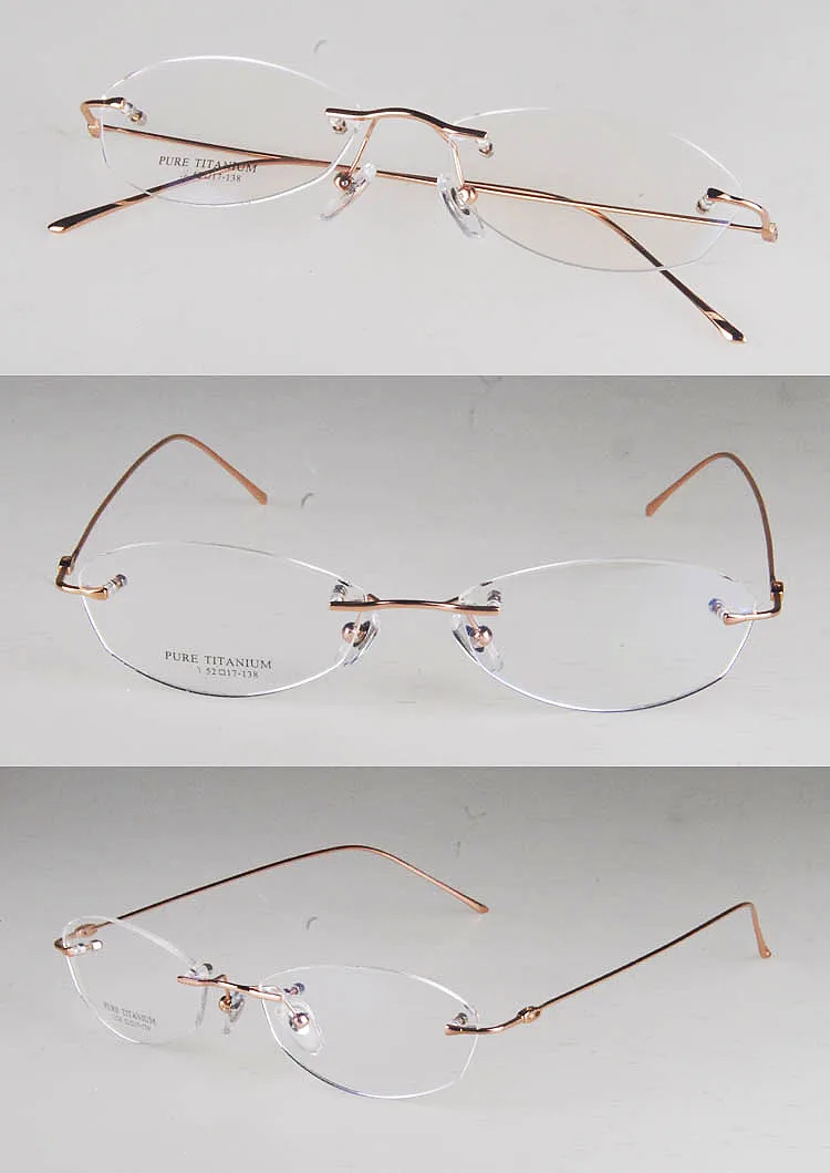 Entwickelt Frauen Randlose Brille Reinem Titan Brillen Optische Rahmen Rezept Rahmenlose Spektakel Einfache Linie Tempel 1280 – Detail 5