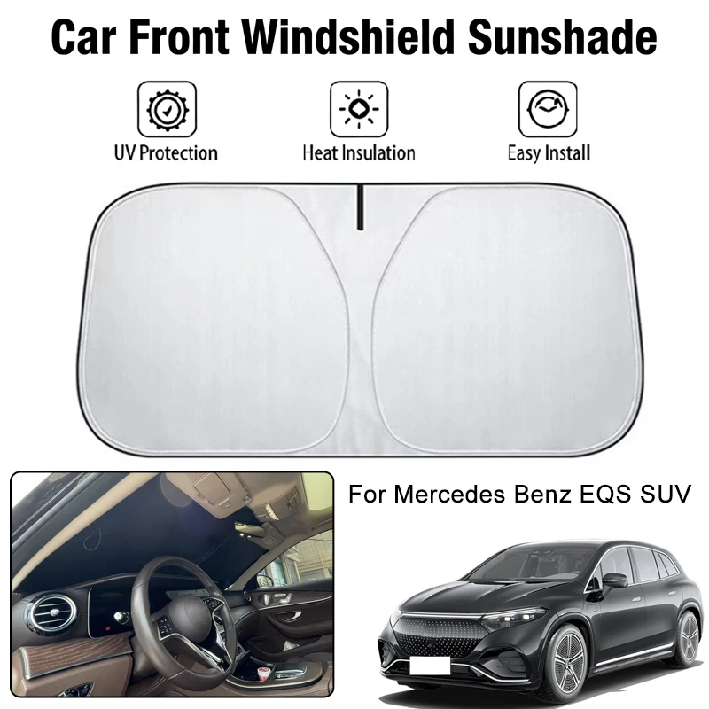 

Солнцезащитный чехол на лобовое стекло автомобиля для Mercedes Benz EQS SUV, защита от ультрафиолета, теплоизоляция, аксессуары для защиты от солнца в салоне автомобиля