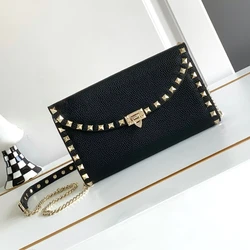 2024 New Rivet Crossbody Bag Flip Pink Purses and Handbags Luxury Designer Small Square Bag Fashion Single Shoulder Bag Trend