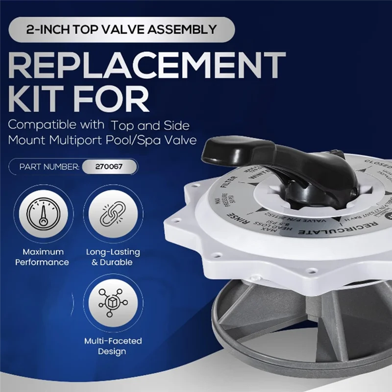 A69E270067 2-Inch Top Valve Assembly  For Pentair Hiflow Top And Side Mount Pool/Spa Multi-Port Valves