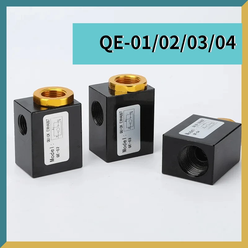 

High Quality Pneumatic Air Quick Release Exhaust Valve QE-02/03/04 1/8 1/4 3/8 1/2 BSP Thread