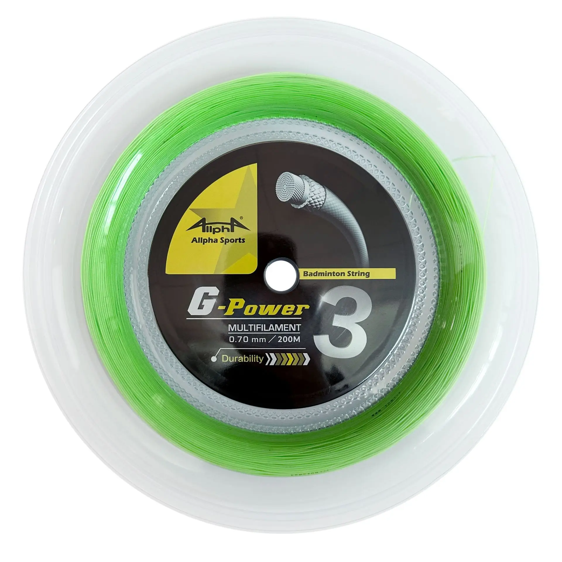 

Alpha badmintion string GP3 Gauge 0.7mm 200m,durability,elasticity,powerful G-Power3 badminton string