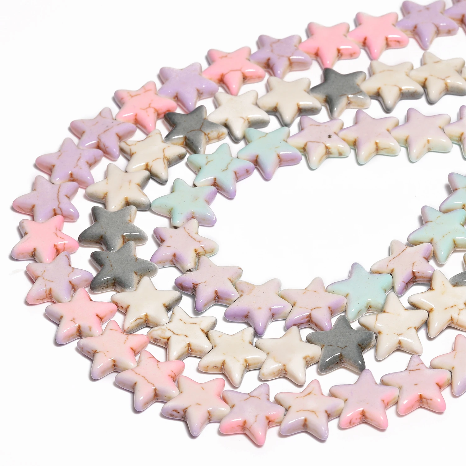 Accessory Crafts Parts Candy Colored Star Howlite Turquoise Loose Beads Stone DIY Gifts Women Girls 14mm Jewelry Fitting 33pcs