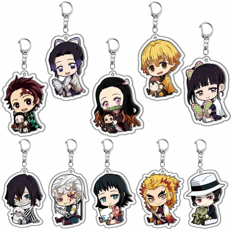 

Anime Cute Acrylic Keychain Demon Slayer Kamado Nezuko Kamado Tanjirou Agatsuma Zenitsu Bag Pendant Keyring Accessories Gifts