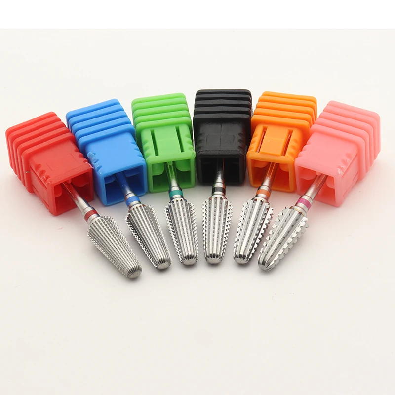 Neu! 5-in-1 konische Sicherheits-Hartmetall-Nagelbohrer mit geschnittenen Bohrern, Hartmetall-Fräser, Maniküre, zum Entfernen von Gelnägeln, Zubehör – Detail 4