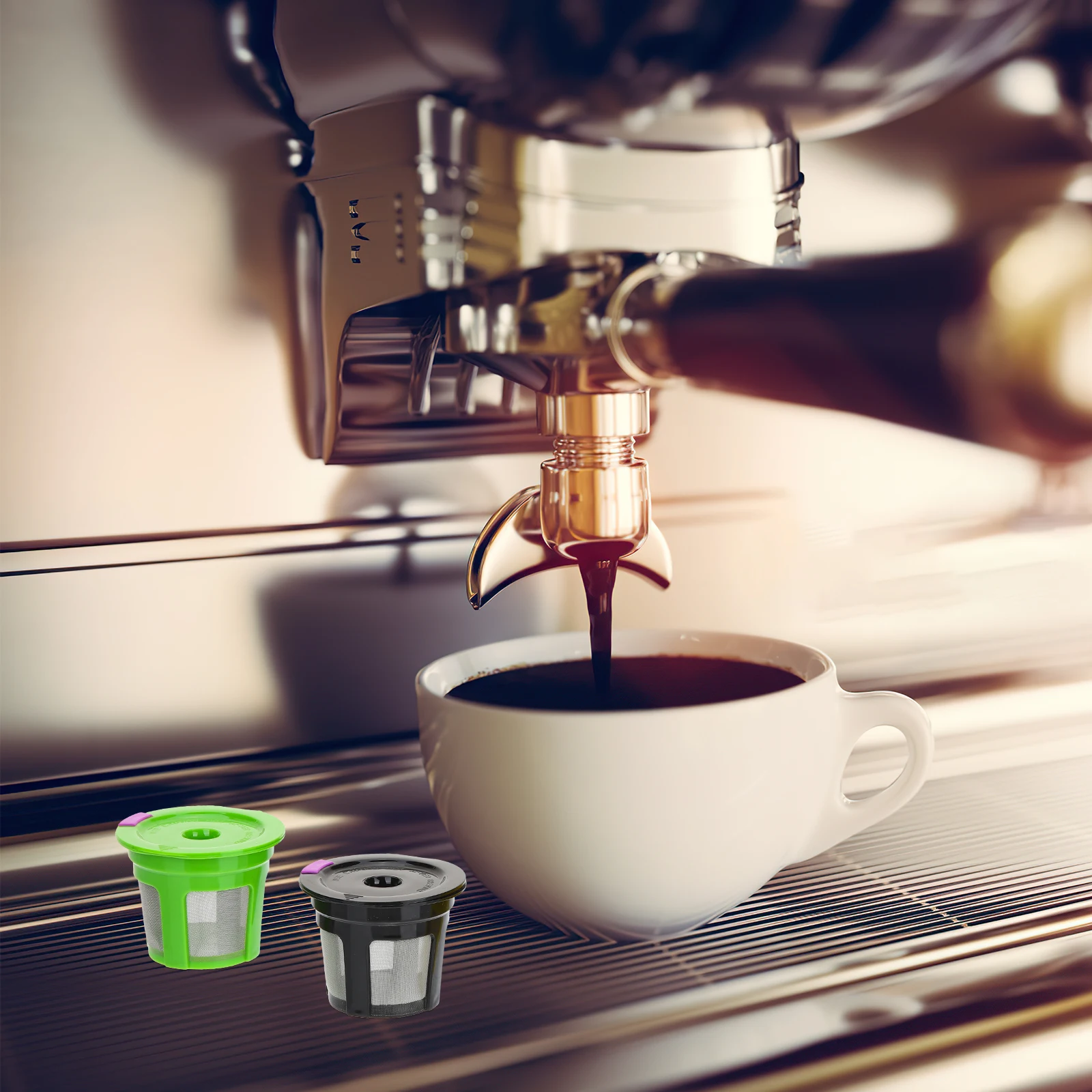 

4Pcs Reusable Coffee Filter Basket Refillable Accessories Gifts Coffee Filter Espresso Basket Cup