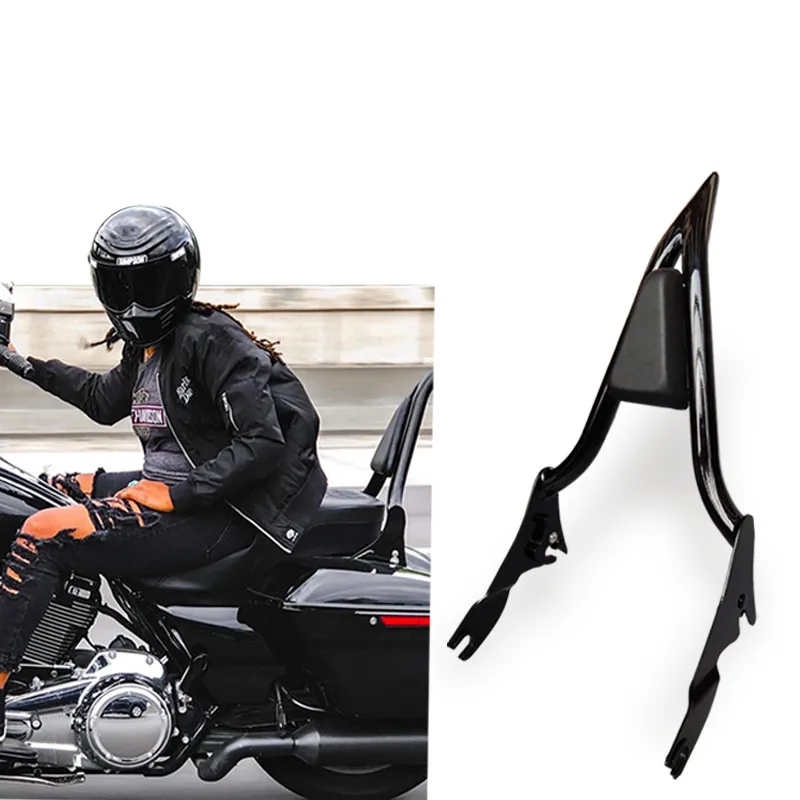 

Black Detachable Motorcycle Passenger Backrest, Sissy Bar for Heavy Touring Bikes