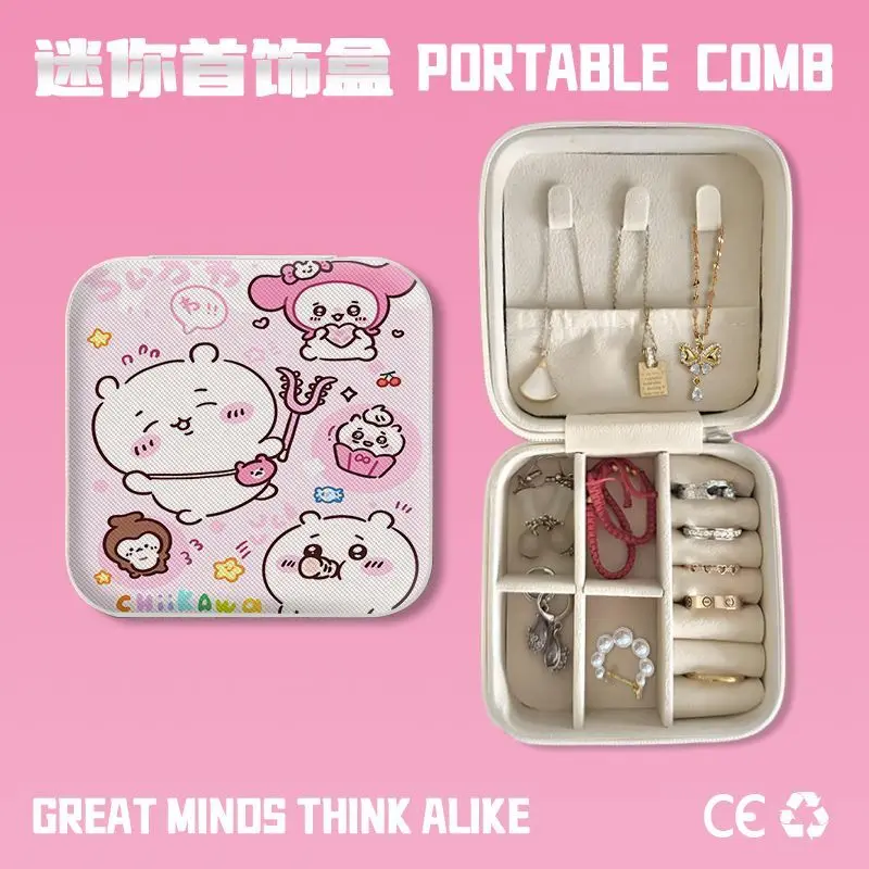 Jiyikawa Usachi Portable Earring Jewelry Box for Necklaces, Rings, Bracelets – Small and Mini Hand Accessories Storage Box view 2
