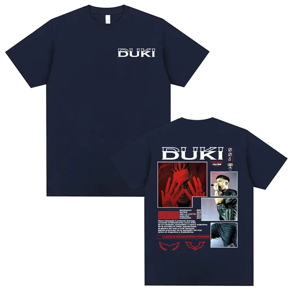 Rapper Duki Ameri A.D.A Tour Album Tour T-shirt Harajuku Hip Hop Short Sleeve T Shirts Men's Women Oversized 100% Cotton T Shirt