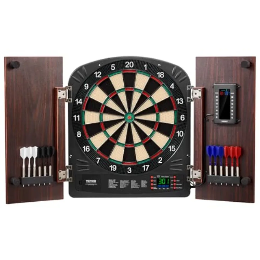 

Dart Board Cabinet Set, Multiple Styles Ready-to-Play Bundle Official Size, Steel Tip Dart Hideaway Cabinet, Features Easy Asse