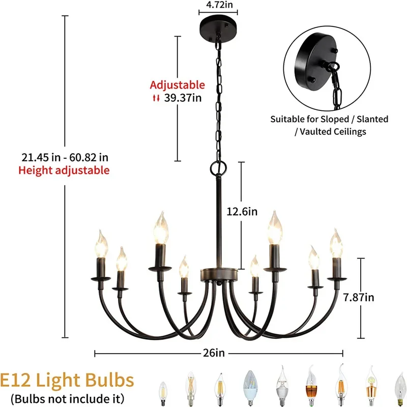 

Restaurant American Candle Pendant Light Retro Industrial Style Bar Country Light Iron Art Pendant Light Household Lamp