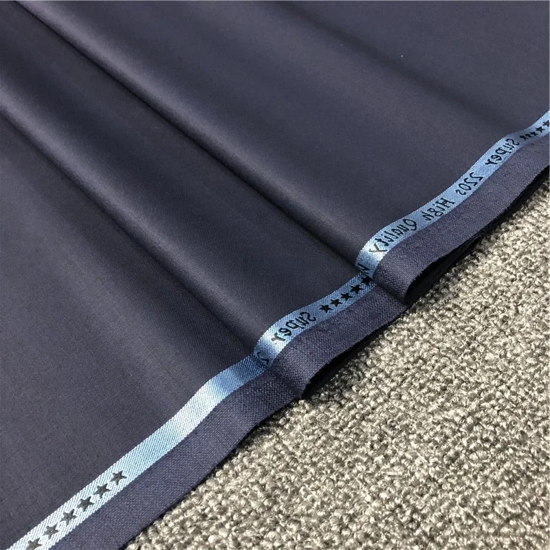 80% Suit Fabric Worsted Wool Suit Pants High Quality Men's Fabrics Classic Navy Blue Gray Black Atiku Fabric for Men By Meter