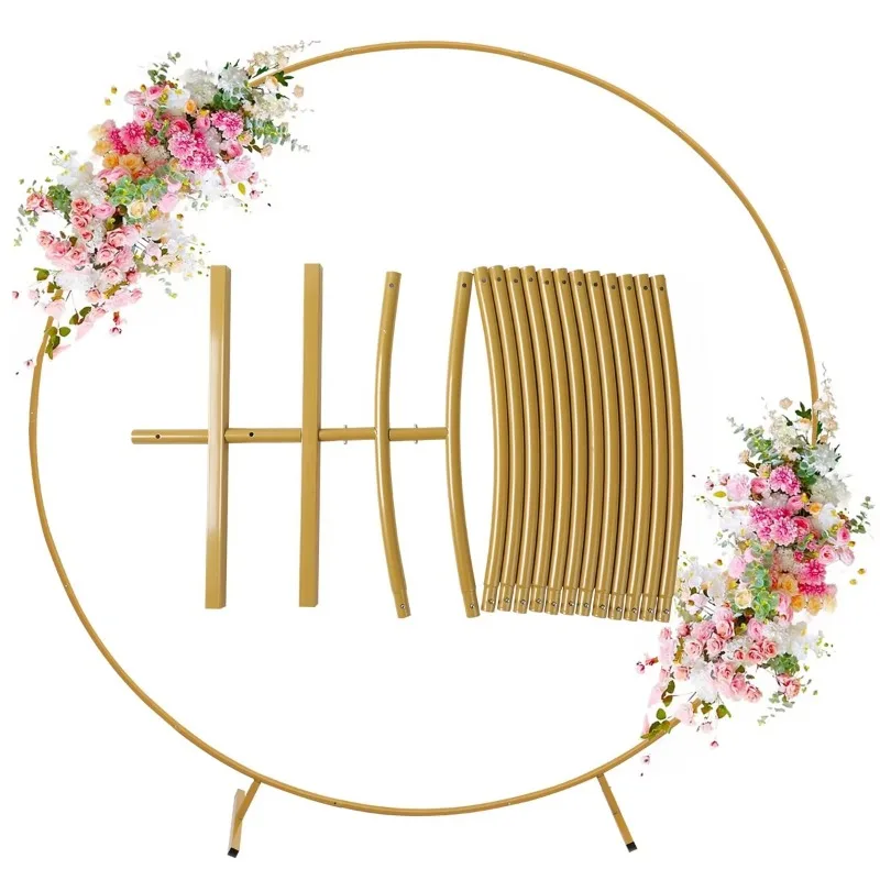 

Hot Selling High Quality Multipurpose Metal Round Arch Adjustable Birthday Party Metal Round Stand Wedding Round Arch