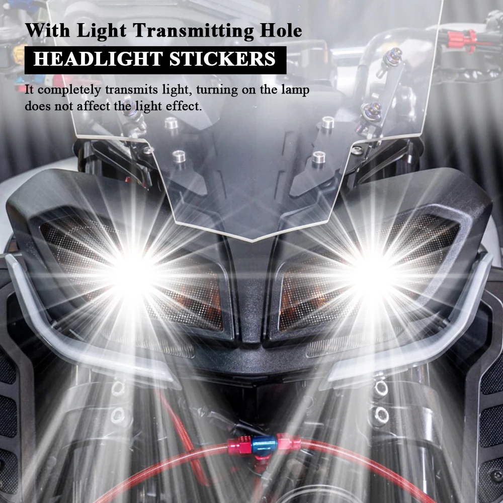 Motorcycle Headlight Sticker Accessories For Yamaha MT-09 2017-2020 Motorbike Headlamp Decal Protection For MT 09 MT09 2018 2019