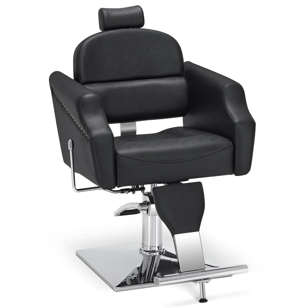 

Classic Recliner Leathern Barber Chair Antique Heavy Duty Hair Spa Salon Styling Beauty Equipment , Customized