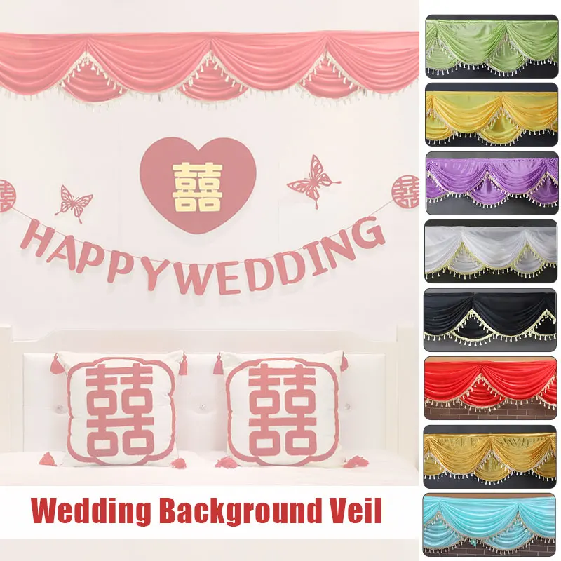 3/6M Faux Silk Swag Drape For Wedding Backdrop Curtain Stage Background Birthday Decoration Xmas Event Party Supplies Wholesale