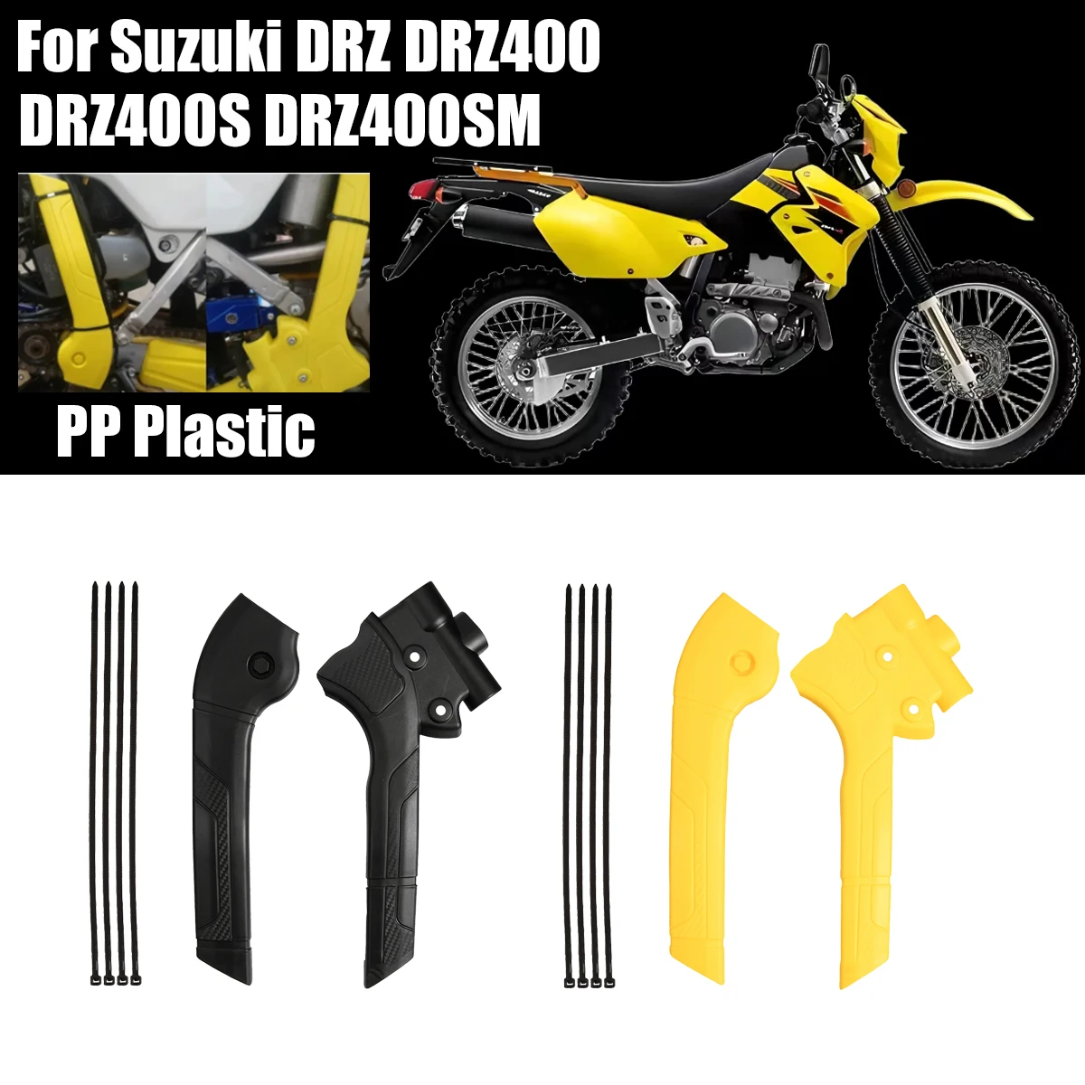 XCMTDirt Pit Bike For Suzuki  DRZ DRZ400 DRZ400S DRZ400SM Motorcycle Frame Guard Protection Cover PP Plastic