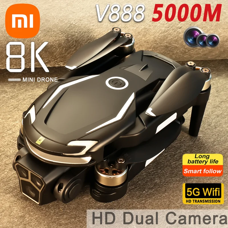 Xiaomi V888 Control Drone 8K 1080P HD Aerial Photography Intelligent Obstacle Avoidance Quadcopter Foldable Remote Helicopter