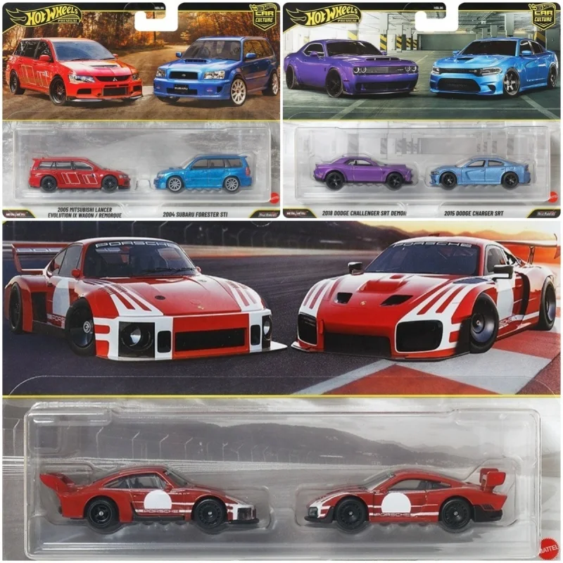 Hot Wheels Premium Car Culture 2-Packs Children Toy Hotwheels 1:64 Car Model Boys Kids Toys Lamborghini BMW Toyota Dodge Porsche