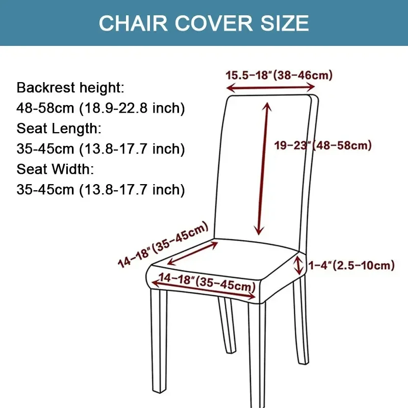 Elastic Dining Chair Cover Thick Jacquard Spandex Chair Cover for Dining Room Anti-Slip Kitchen Chair Cover