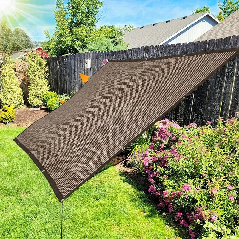 Garden Shade Cloth Durable Mesh Tarp for Plant Cover Greenhouse Chicken Coop Barn Kennel Rectangle Waterproof Brown garden tools