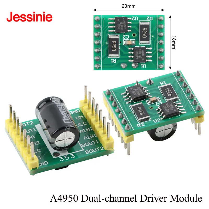5pcs/1pc A4950 Dual Channel Way Motor Drive Module 7.6v-30v DC Brushed Motor Drive Board Module Super TB6612 SS8833T A4950ELJTR