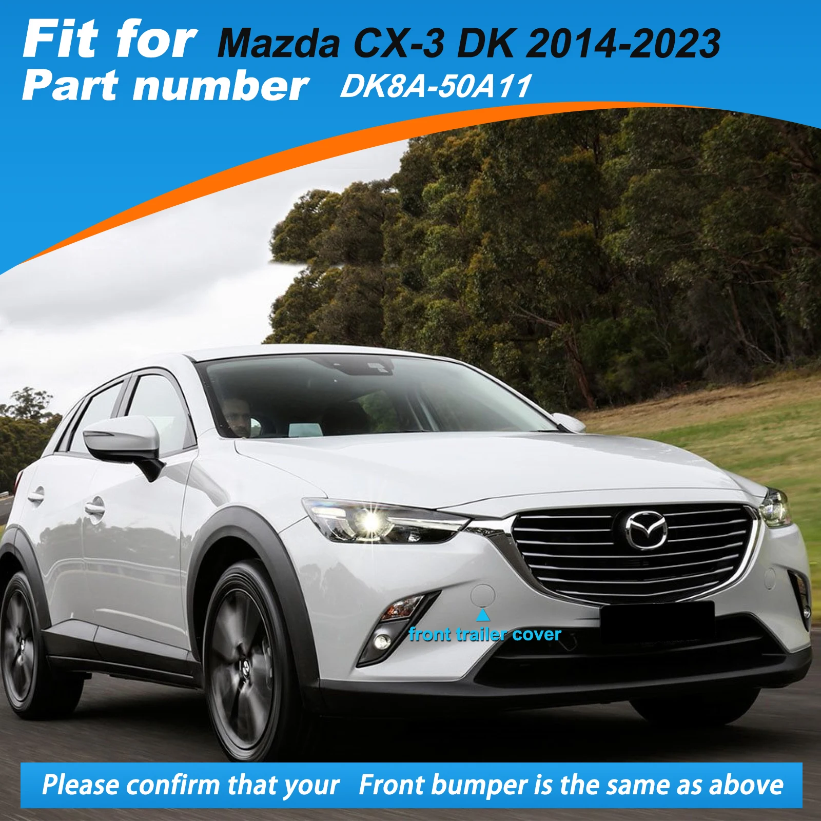 المصد الأمامي سحب هوك غطاء غطاء سحب العين لمازدا CX-3 CX3 DK 2014 2015 2016 2017 2018 2019 2020 2021 2022 2023 DK8A-50A11
