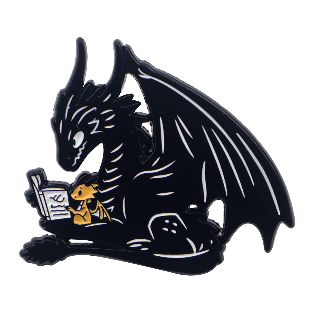The Fourth Wing Vintage Enamel Pin Cute Black Dragon Brooches Lapel Badges Briefcase backpacks Accessories Gothic Jewelry Gift