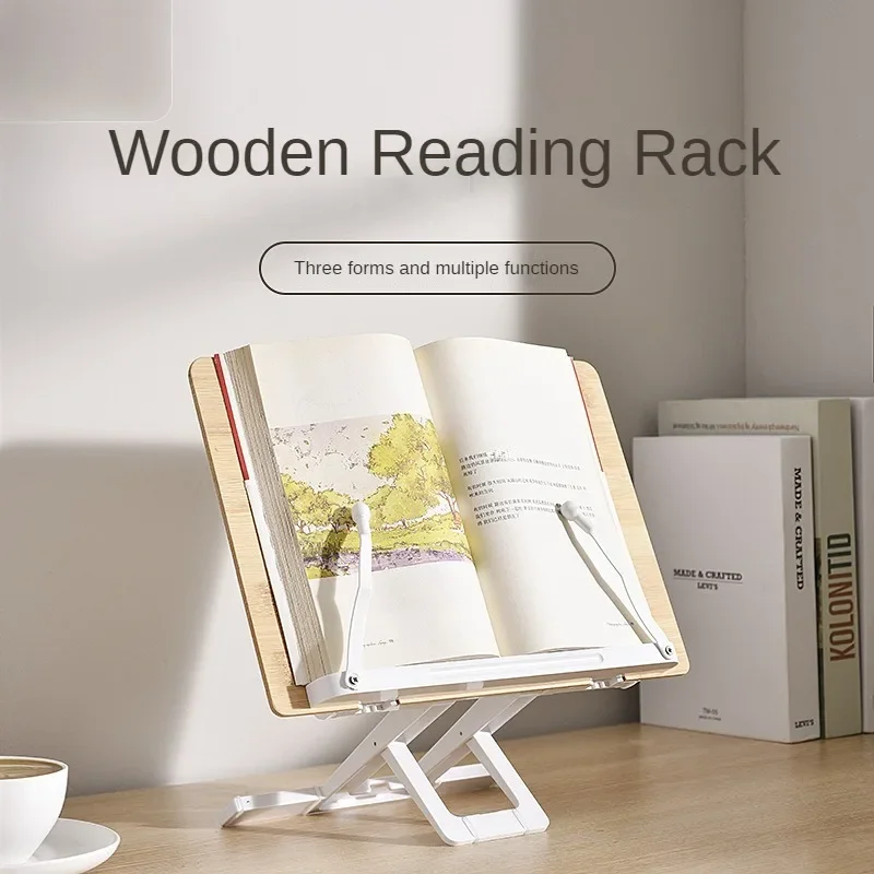 Wooden Reading Stand Student Bookstand Stand Bookclip Fixed Bookstand Multifunctional Reading Stand