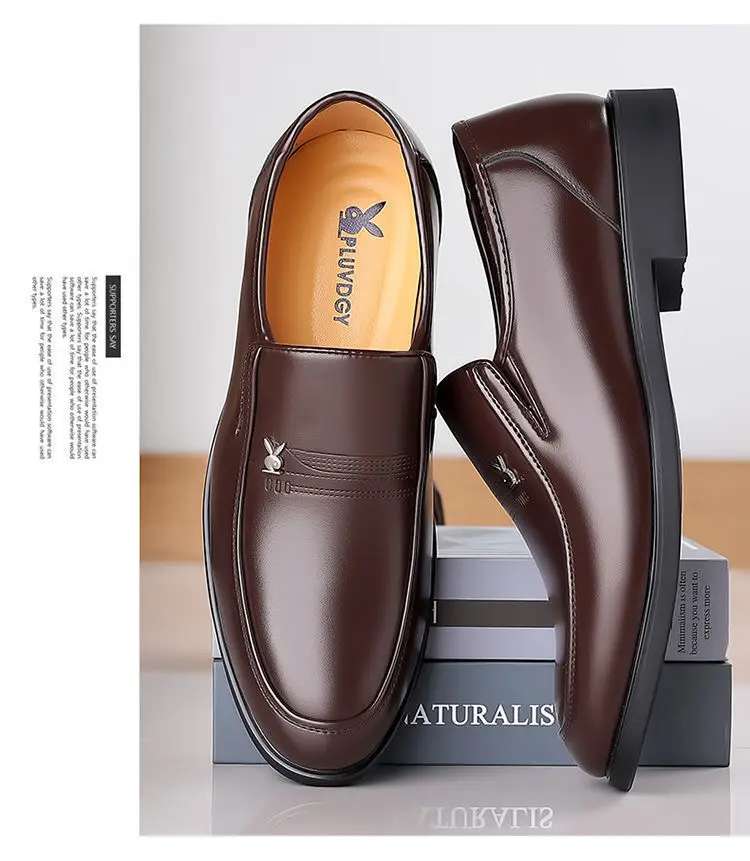 2026 Herren Casual Kunstleder Slipper mit Weicher Sohle, Business Casual Bequeme Büroschuhe, Gehschuhe – Detail 21