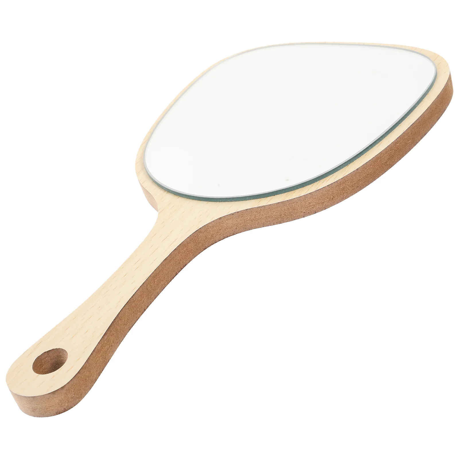 Environmentally-friendly Mirror Salon Handheld Beauty Ergonomic Design Makeup Bathroom Wooden Wall Mounted Medium Size Smooth