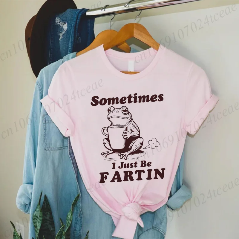 جديد الرجال النساء تي شيرت أحيانًا أنا فقط أكون فارتين تي شيرت مطبوع عادية تي شيرتات قصيرة الاكمام مضحك الضفدع ملتوي ميمي تي شيرت الملابس