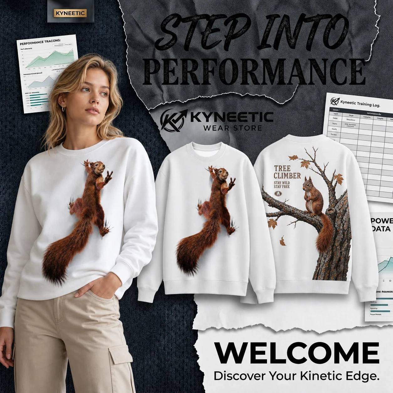 Fashion 3D Cute Animal Nature Print Long Sleeve Crewneck Sweatshirt Parent-Child Harajuku Style Thanksgiving Holiday Pullovers