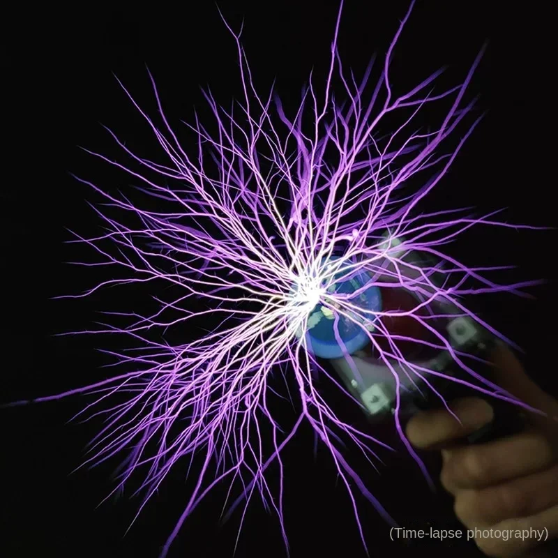 80W 6A Portable Handheld Tesla Coil Gun - High Voltage Generator for Artificial Lightning