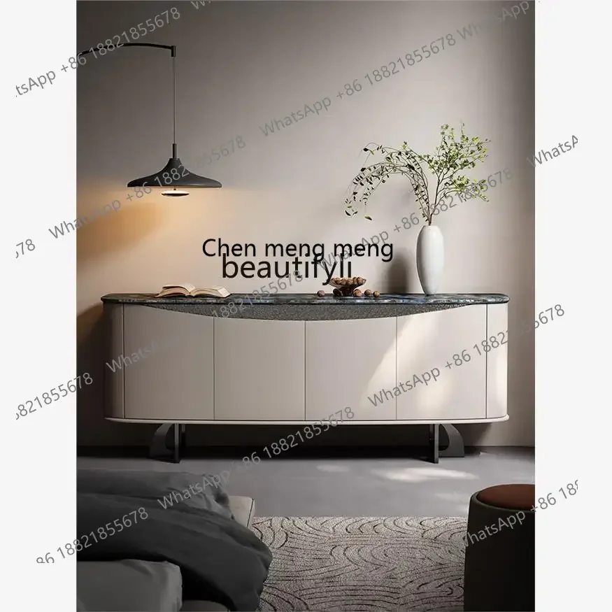 

B178 Italian minimalist TV cabinet light luxury marble storage locker integrated high-end floor cabinet2936