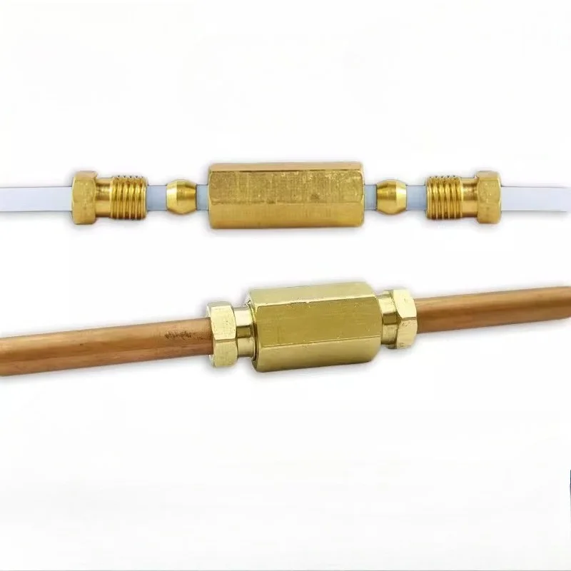 Brass Ferrule Type4-6mm Oil Pipe Straight Joint 4mm Reducer Connector for Nylon Copper Aluminum Broken Tube Lubrication Pipeline