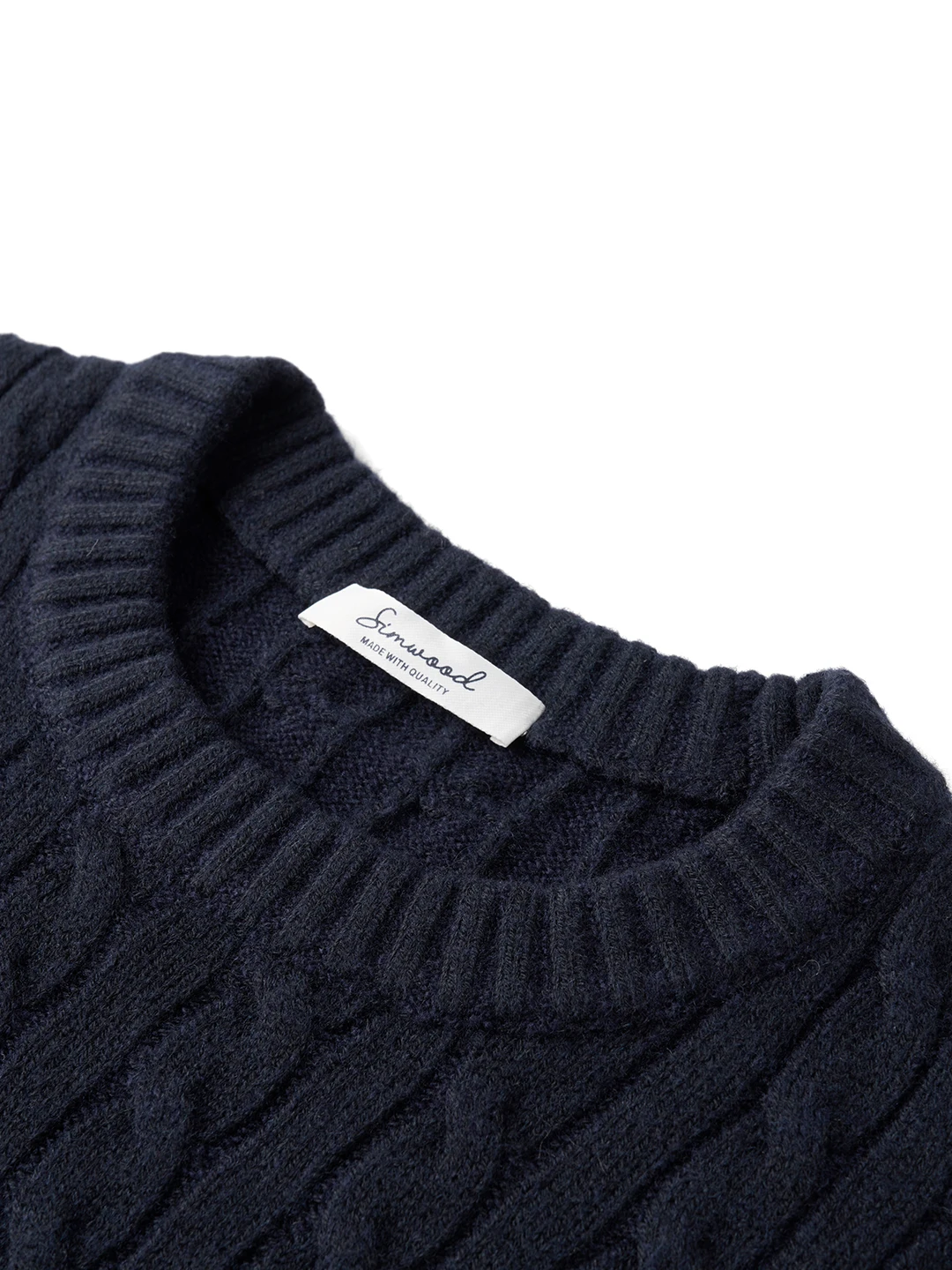 SIMWOOD 2025 Autumn Winter New Oversize 5 Gauge  Oversize Cable Knit Sweaters Men Long Sleeve Knitted Casual Warm Pullovers