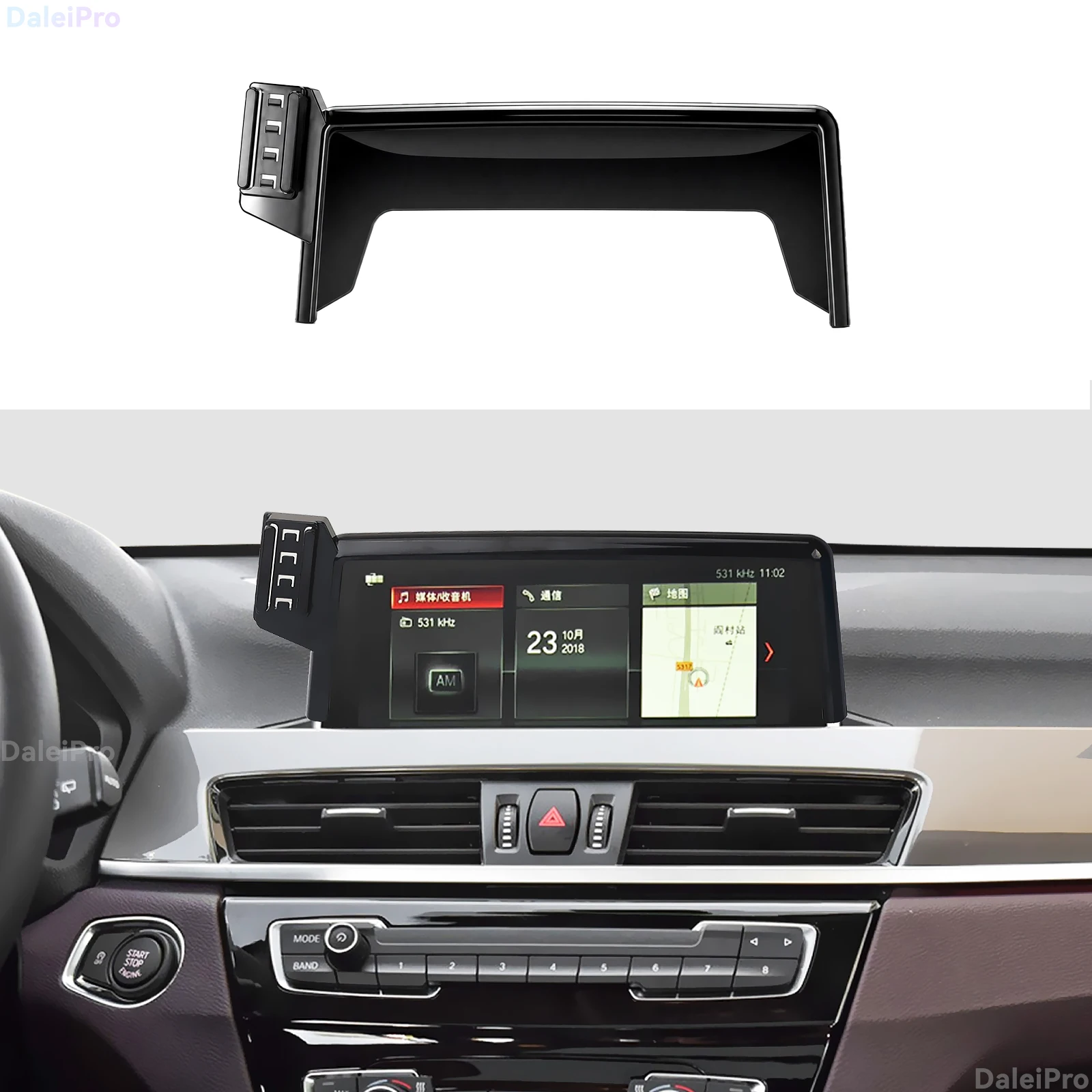 Für BMW X1 F48 2020 2021 2022 Maßgefertigter Auto-Handyhalter, Clip-On-Displayhalterung für Informationsanzeige, fester Sockel für Handy-GPS-Zubehör – Detail 2