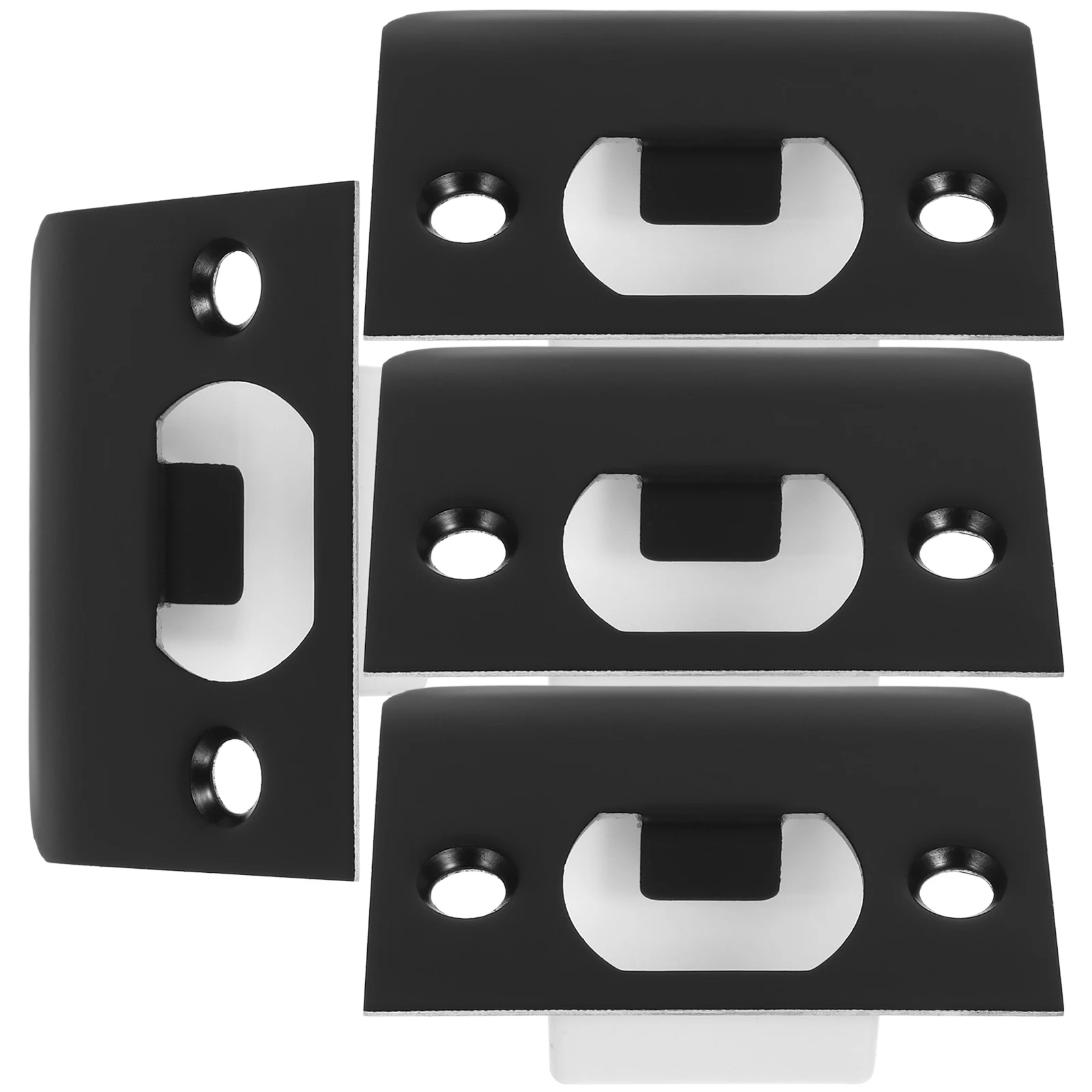 

4Sets D-Type Door Strike Plates Metal Backplates Durable Deadbolt Installation Plates for Front Door Reinforcement