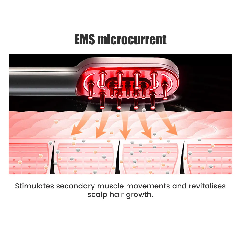 EMS crescita dei capelli pettine per massaggio del cuoio capelluto applicatore portatile per medicina microcorrente terapia della luce rossa