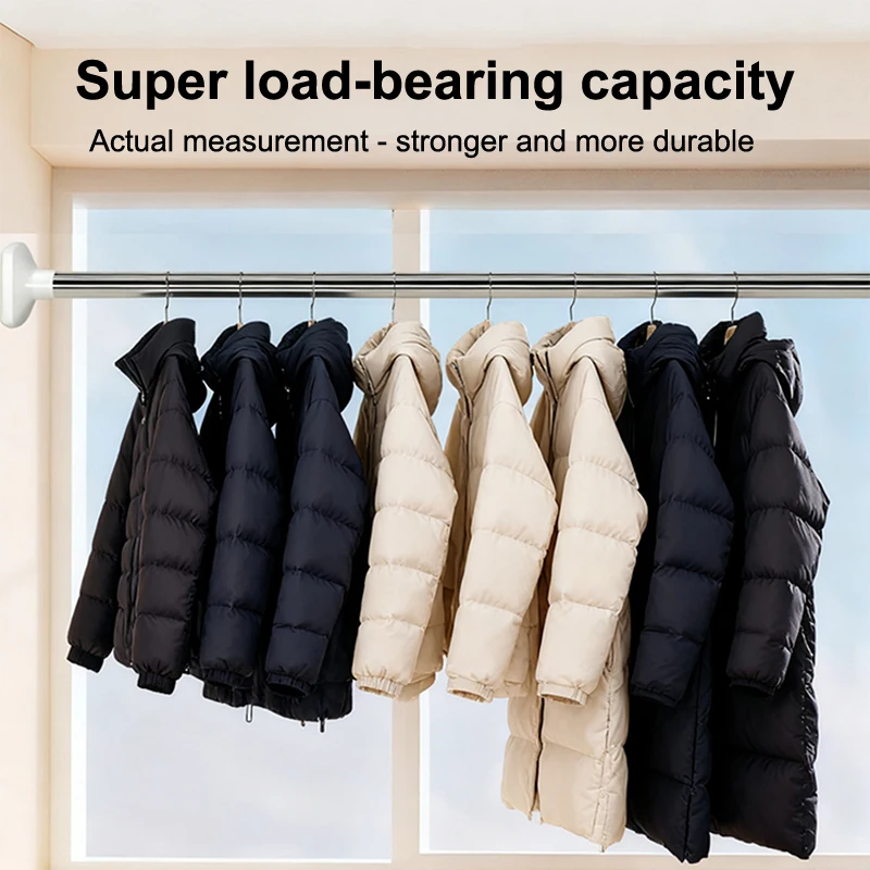 

No-Drill Adjustable Tension Rod, Instantly Creates Drying Rack or Shower Space, Strong & Versatile for Renters & Small Homes