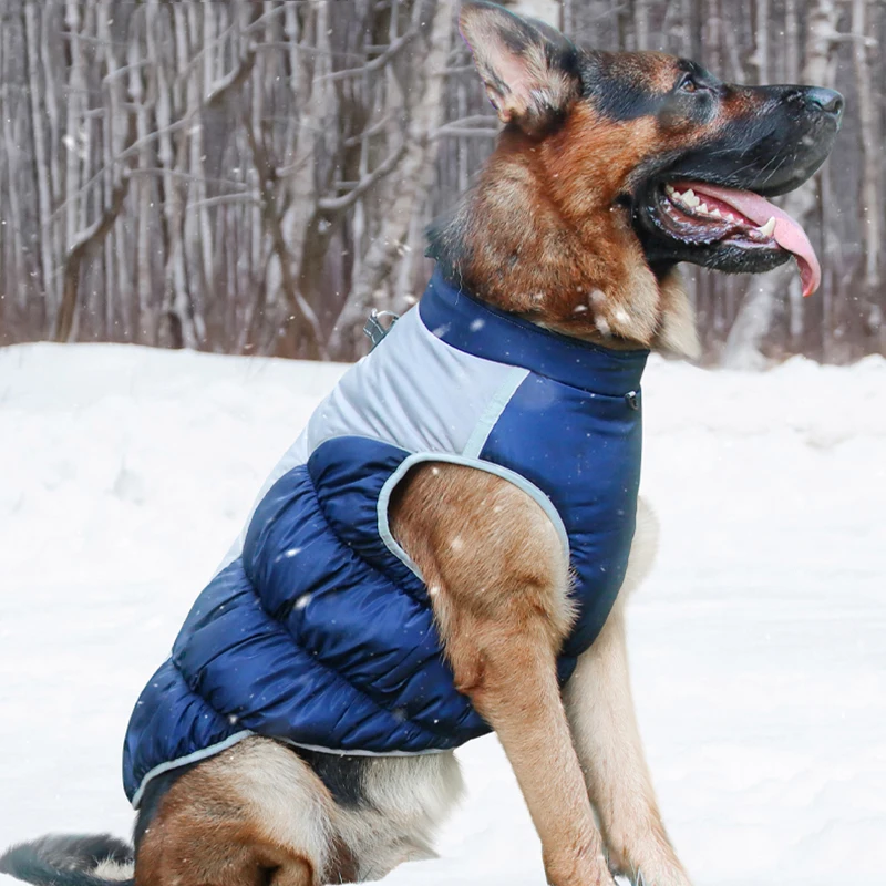 

Dog Autumn Winter Warm Thick Reflective Coat Dog Jacket Vest Waterproof Cotton Padded Clothes for Small Medium Large Dogs