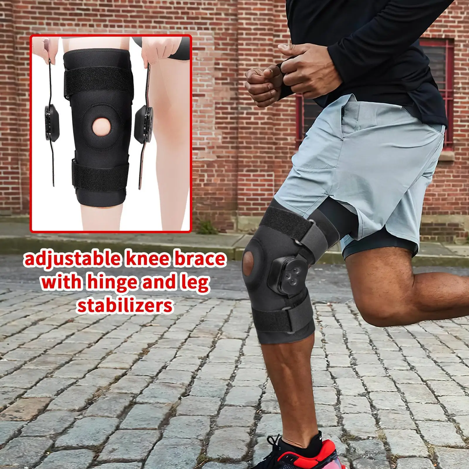 

Knee Brace With Hinge Adjustable Hinge Knee Brace For Sports Comfortable To Wear Leg Compression Stabilizing Wrap For Boys Youth