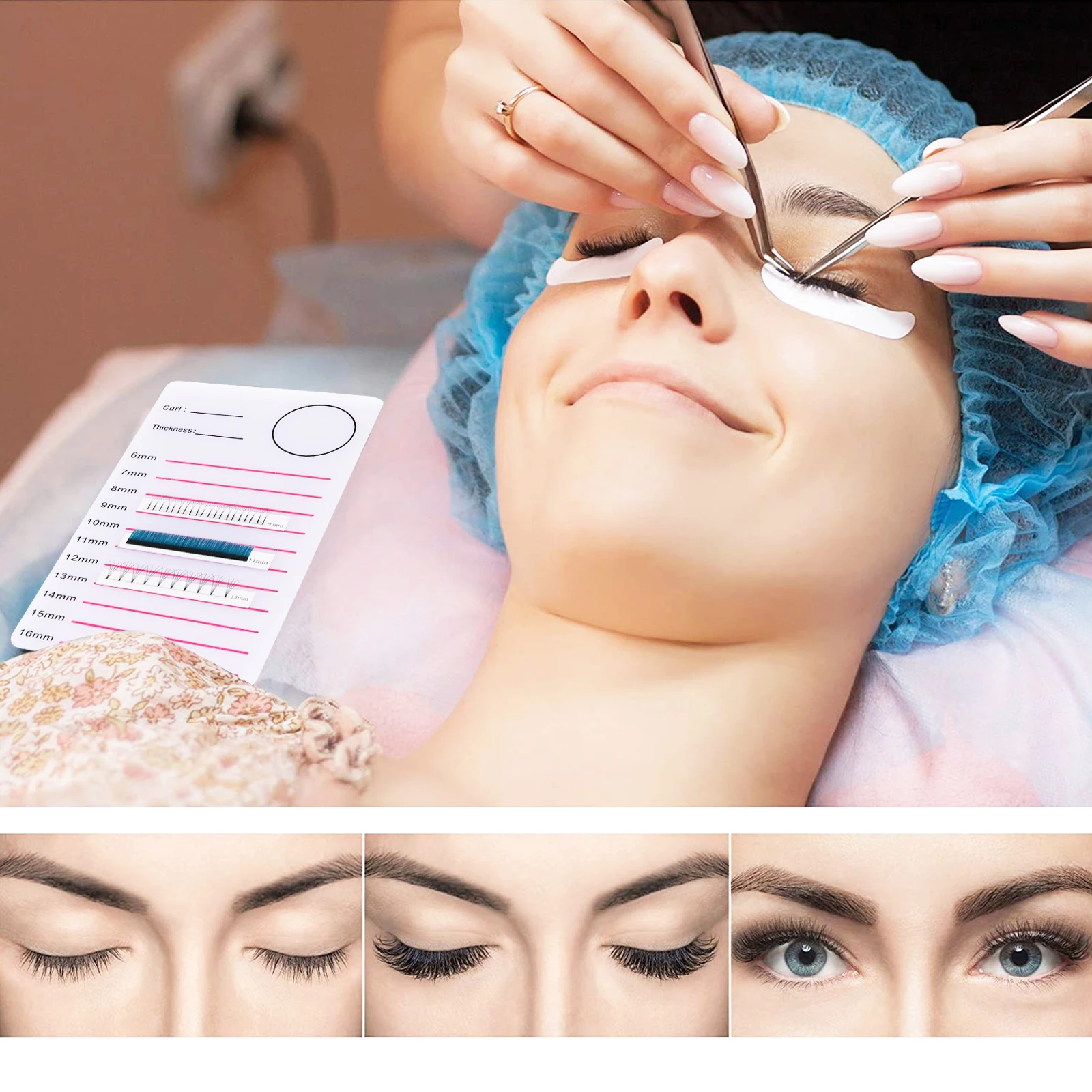 

2pcs Eyelash Pallet Holder Professional Extension Plate Durable Lightweight Clear Size Marking For Salon Home Use Lash Artist
