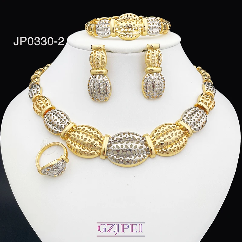 

Women's Jewelry Set For Women Necklace Earrings Bracelet And Ring African Dubai Jewelry Wedding Party Gift