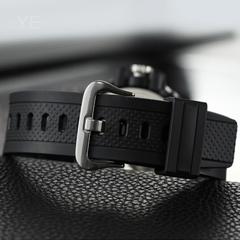 Легкий черный силиконовый ремешок для часов Casio, ремешок для часов G-Shock Steel Heart Series, вогнутый интерфейс, безопасная пряжка 26x14 мм