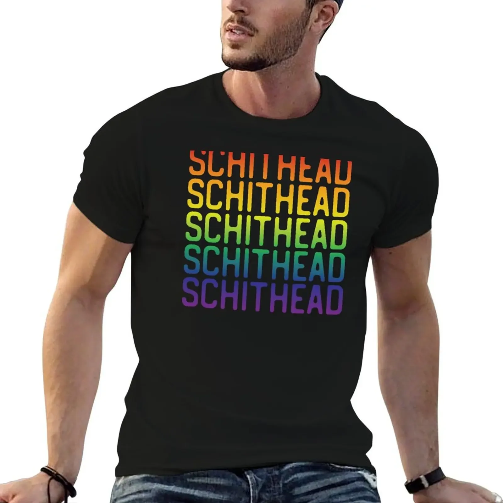 

Schithead Rainbow T-Shirt boys whites shirts graphic tee Aesthetic clothing graphic shirts mens champion t shirts