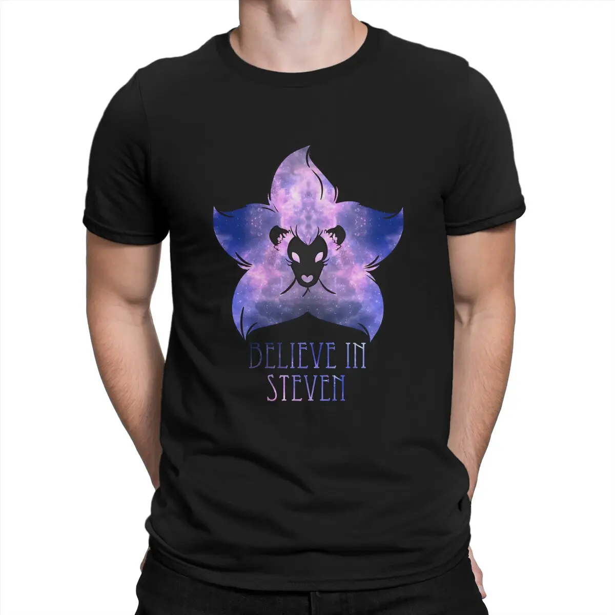 Men's T-Shirts Believe In Steven Novelty Pure Cotton Tee Shirt Short Sleeve Steven Universe T Shirts Round Neck Clothes Adult