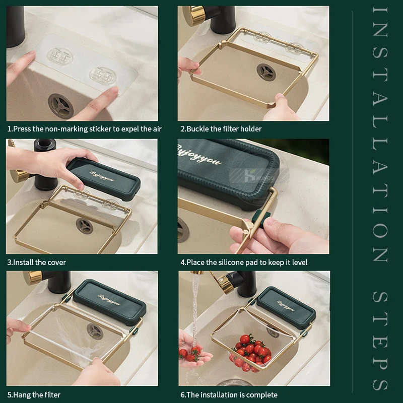 Aanrecht Filter Rack Opvouwbare Sink Zeef Mesh Tas Gootsteenzeefje Afvoer Grote Capaciteit Vuilnis Mand Gootsteen Restjes Filter