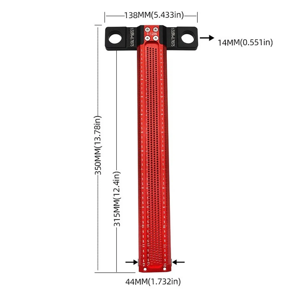 Aluminum Alloy Marking Gauge Tool Aluminum Ruler Aluminum Square Ruler Scriber Ruler Accurate Measuring Exact Scribing